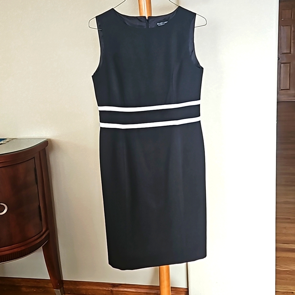 Evan Picone, Black and White Sheath Dress, Size 8